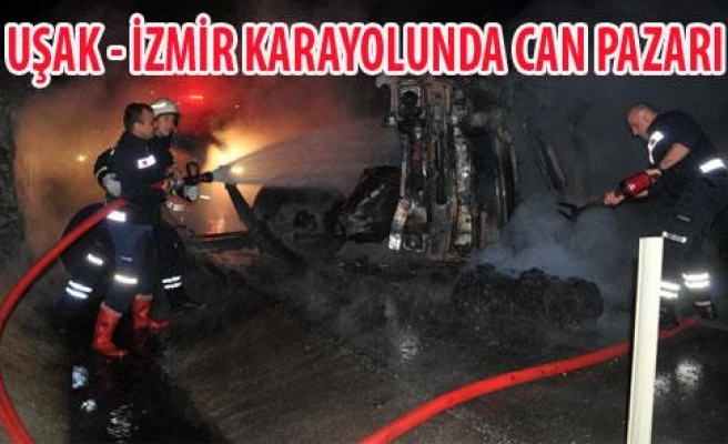 ALEV ALEV YANAN KAMYONDAN HAYAT KURTARDI