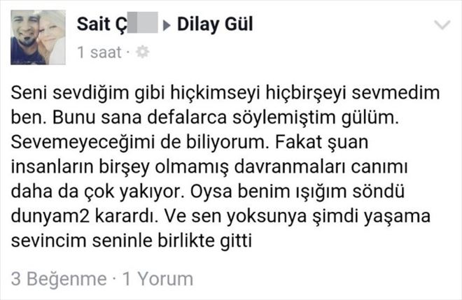 Üniversiteli Dilay’ın Sevgilisinden Duygu Yüklü Mesaj