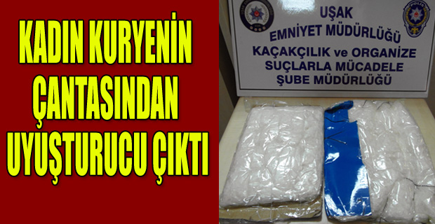 KADIN KURYENİN ÇANTASINDAN UYUŞTURUCU ÇIKTI