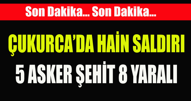 ÇUKURCA'DA HAİNS ALDIRI 5 ASKER ŞEHİT 8 ASKER YARALI