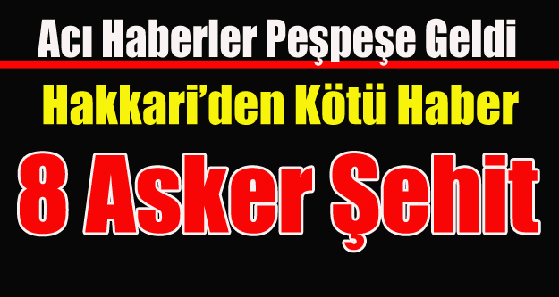 KARA HABER BU DEFA ÇUKURCA VE ŞEMDİNLİ'DEN GELDİ 8 ŞEHİT