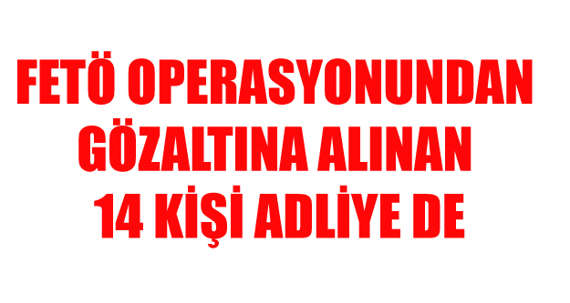 FETÖ OPERASYONUNDAN GÖZALTINA ALINAN 14 KİŞİ ADLİYEDE