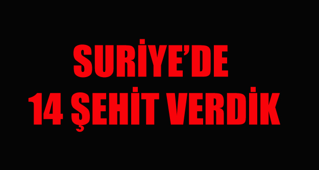 SURİYE'DE 14 ŞEHİT VERDİK