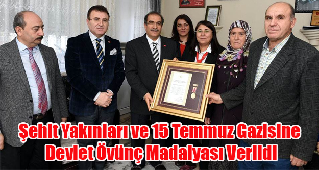 Şehit Yakınları ve 15 Temmuz Gazisine Devlet Övünç Madalyası Verildi