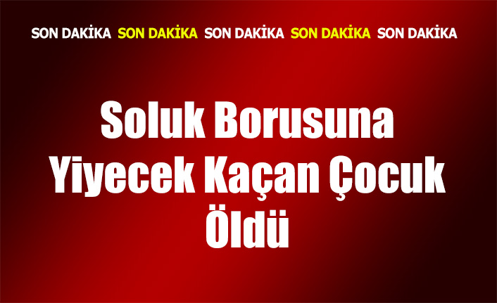 Soluk Borusuna Yiyecek Kaçan Çocuk Öldü