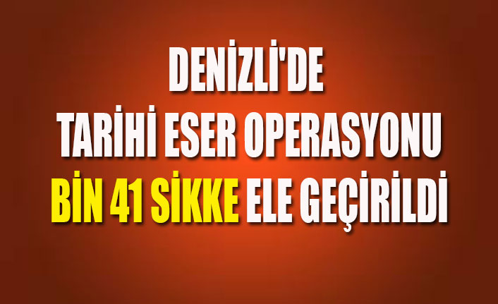 DENİZLİ'DE TARİHİ ESER OPERASYONU BİN 41 SİKKE ELE GEÇİRİLDİ