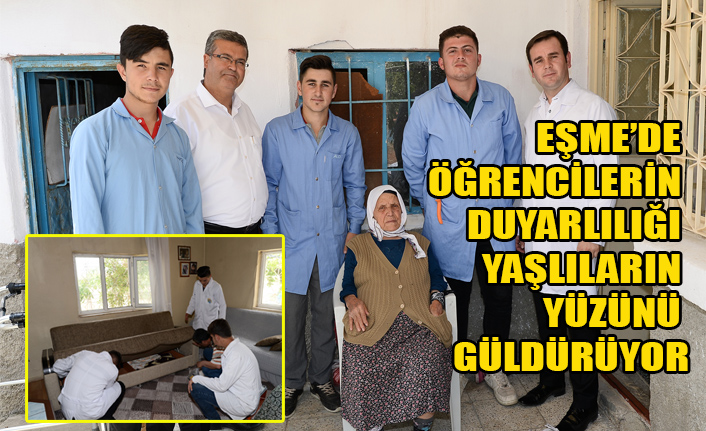 EŞME’DE ÖĞRENCİLERİN DUYARLILIĞI YAŞLILARIN YÜZÜNÜ GÜLDÜRÜYOR