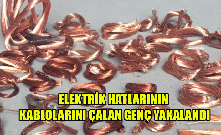 ELEKTRİK HATLARININ KABLOLARINI ÇALAN GENÇ YAKALANDI