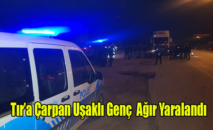 Tıra Çarpan Motosiklet Sürücüsü Ağır Yaralandı