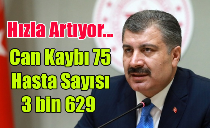 KORONA HIZLA ARTIYOR, 75 CAN KAYBI 3 BİN 629 HASTA