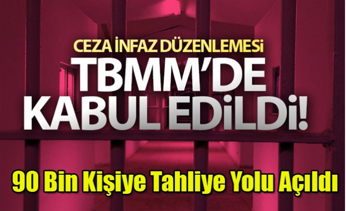 CEZA İNFAZ DÜZENLEMESİ MECLİS'TA KABUL EDİLDİ 90 BİN HÜKÜMLÜYE TAHLİYE YOLU AÇILDI