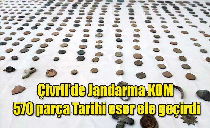 Çivril'de Jandarma KOM 570 parça tarihi eser ele geçirdi
