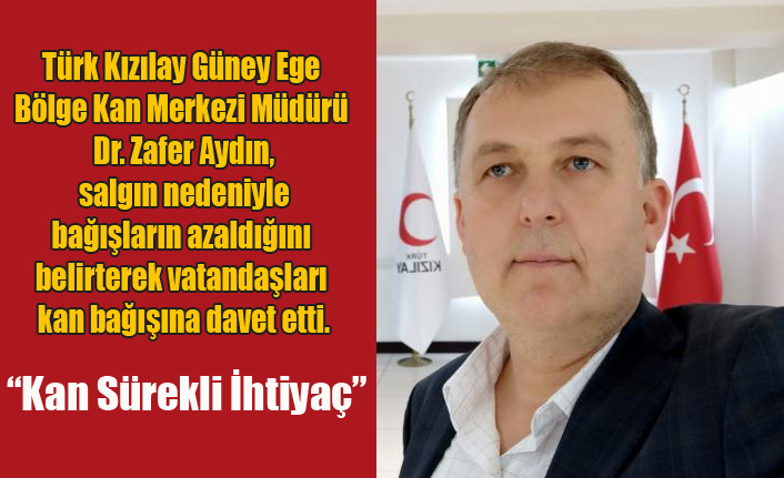 Kan Stoklarının Azaldığını belirten Dr. Zafer Aydın Vatandaşları Kan Bağışına Davet Etti