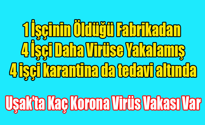 UŞAK'TA KAÇ KORONA VAKASI OLDU KAÇ ÖLÜ VAR İYİLEŞEN VAR MI?
