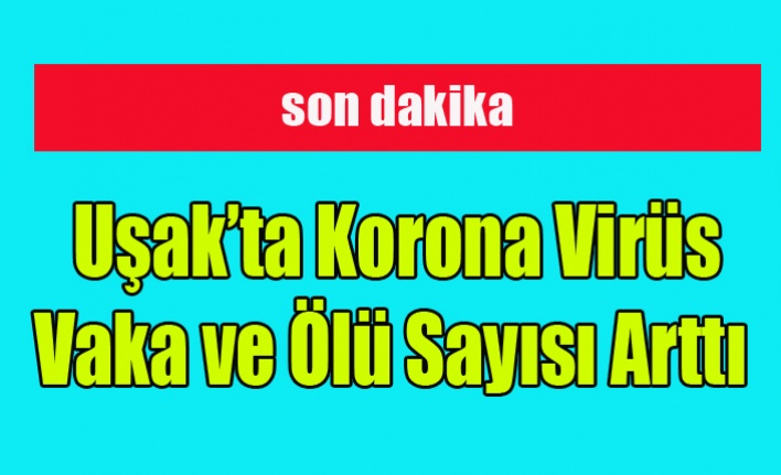 UŞAK'TA KORONA VİRÜS VAKA VE ÖLÜ SAYISINDA BÜYÜK ARTIŞ