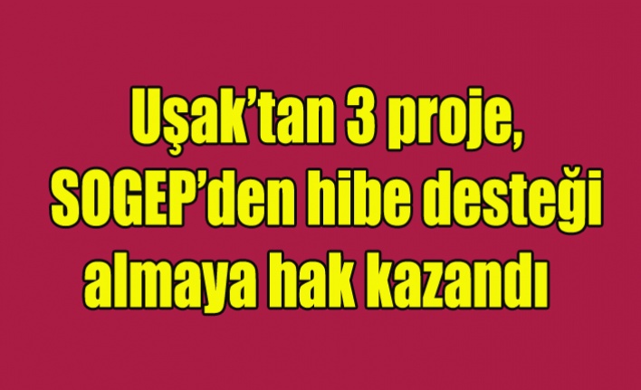 Uşaktan 3 proje, SOGEPden hibe desteği almaya hak kazandı