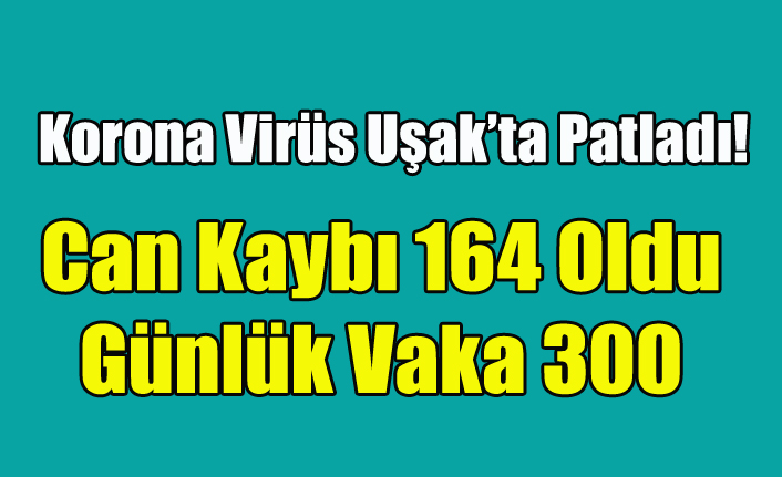 KORONA VİRÜS UŞAK'TA PATLAMA YAPTI ÖLÜ SAYISI 164'E YÜKSELDİ