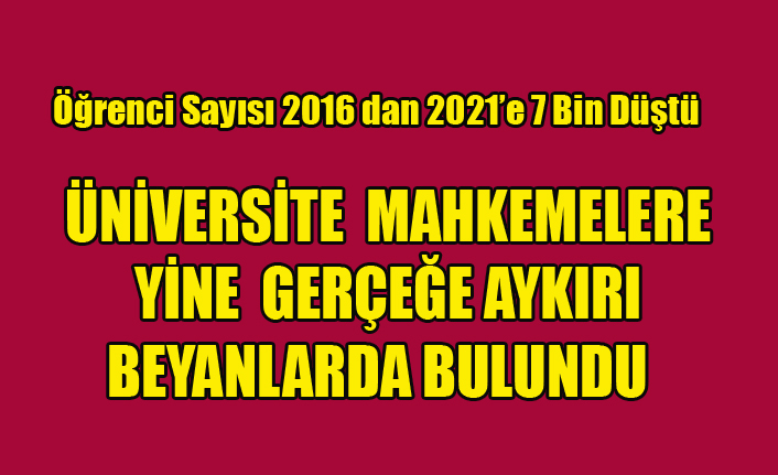 UŞAK ÜNİVERSİTESİMAHKEMELERE YİNE GERÇEĞE AYKIRI BEYANLARDA BULUNDU