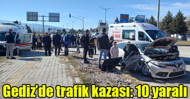 Gediz’de trafik kazası: 10 yaralı