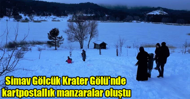 Simav Gölcük Krater Gölü'nde kartpostallık manzaralar oluştu