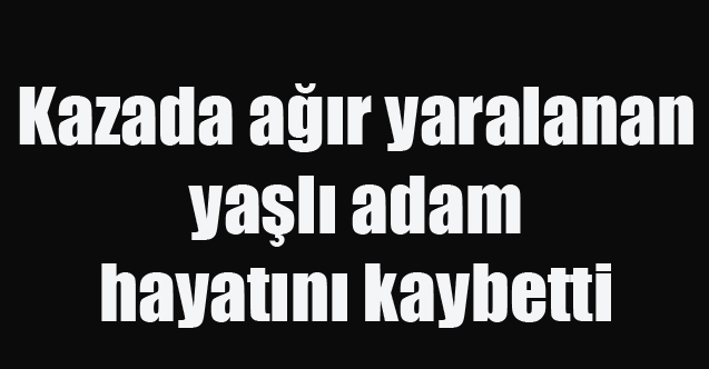 Kazada ağır yaralanan yaşlı adam hayatını kaybetti