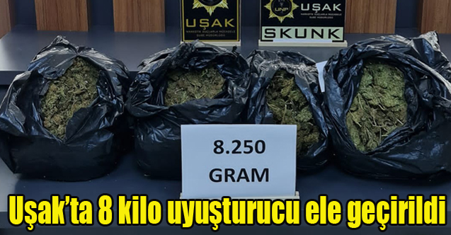 Uşak’ta 8 kilo uyuşturucu ele geçirildi