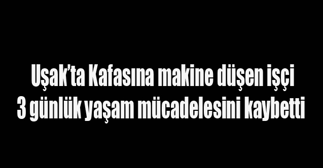 Kafasına makine düşen işçi 3 günlük yaşam mücadelesini kaybetti