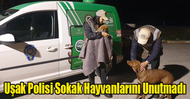 Uşak polisi sokak hayvanlarını unutmadı