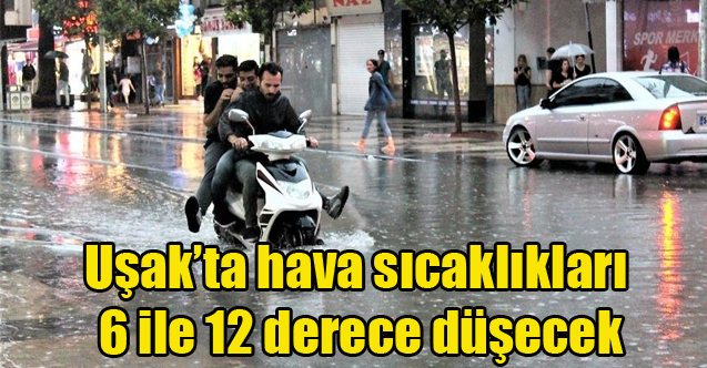Uşak'ta hava sıcaklıkları 6 ile 12 derece düşecek