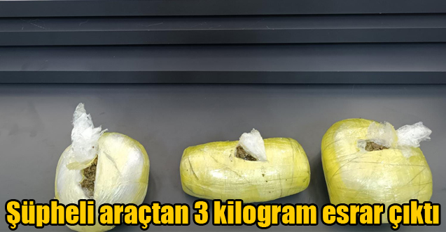 Uşak'ta Şüpheli araçtan 3 kilogram esrar çıktı