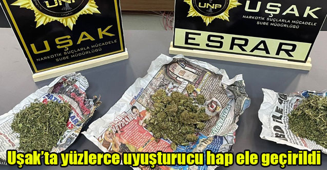 Uşak’ta yüzlerce uyuşturucu hap ele geçirildi