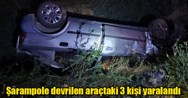 Uşak'ta Şarampole devrilen araçtaki 3 kişi yaralandı