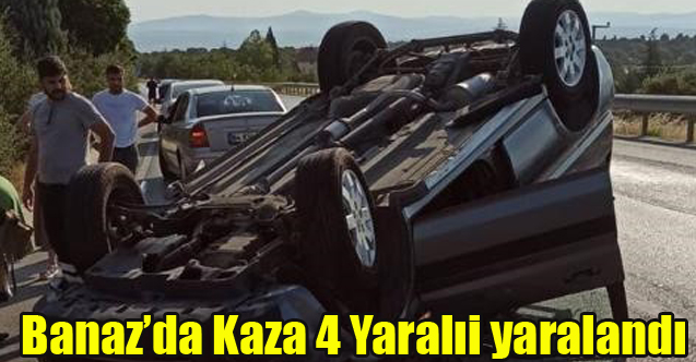 Banaz'da şarampole devrilen araçta 4 kişi yaralandı