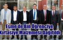 Eşme Belediyesi ve AK Partinin Katkıları ile  Bin Öğrenciye Kırtasiye Malzemesi Dağıtıldı