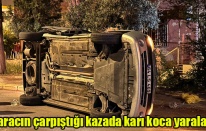 Uşak'ta İki aracın çarpıştığı kazada karı koca yaralandı