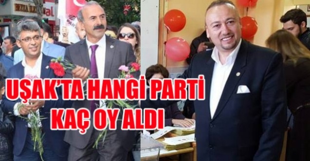 UŞAK#039;TA PARTİLERİN ALDIĞI OYLAR