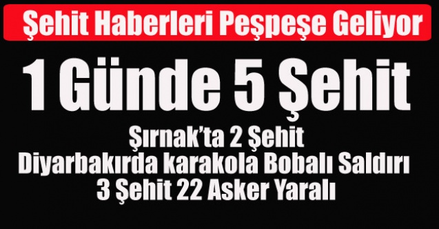 DİYARBAKIR DA KARAKOLA BOMBALI SALDIRI BİR GÜNDE 5 ŞEHİT
