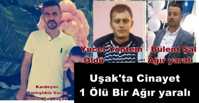 UŞAK#039;TA CİNAYET 1 ÖLÜ 1 AĞIR YARALI