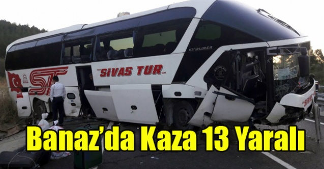 BANAZ#039;DA OTOBÜS KAZASI 13 YARALI