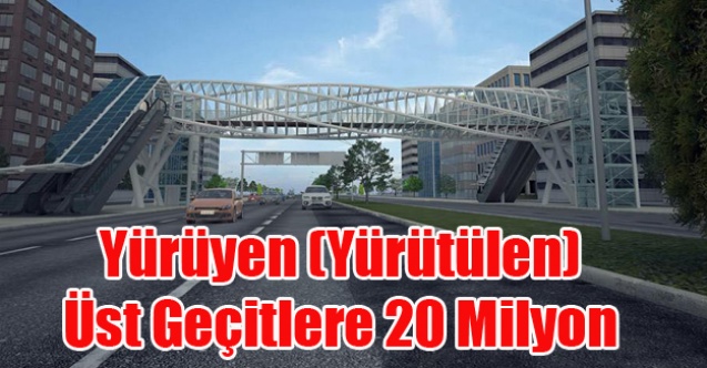 İKİ YAYA ÜST GEÇİDİNE 20 MİLYON