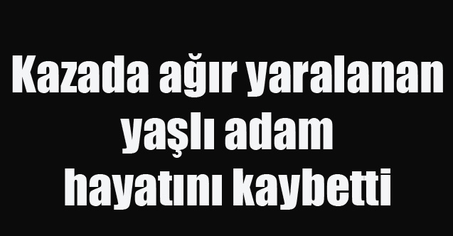 Kazada ağır yaralanan yaşlı adam hayatını kaybetti