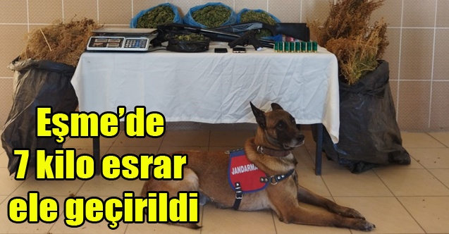 Eşmede 7 kilo esrar ele geçirildi