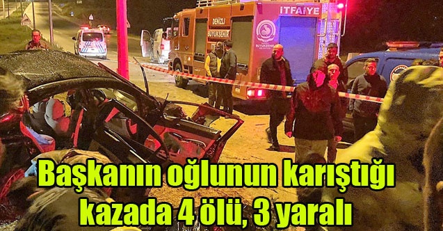Sivaslı Belediye Başkanının oğlunun karıştığı kazada 4 ölü, 3 yaralı