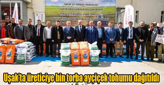 Uşakta üreticiye bin torba ayçiçek tohumu dağıtıldı