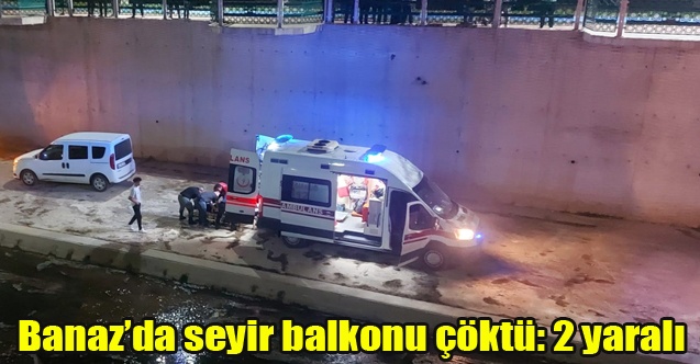 Banaz#039;da çay kenarındaki seyir balkonu çöktü: 2 yaralı