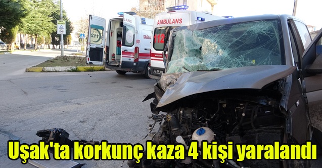 Uşak#039;ta meydana gelen kazada 4 kişi yaralandı