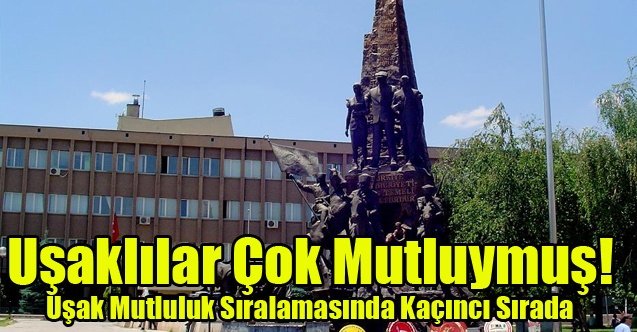 UŞAK MUTLU ŞEHİRLER SIRALAMASINDA KAÇINCI SIRADA