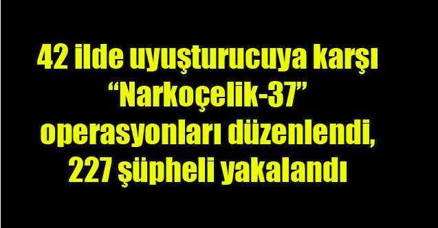 42 ilde uyuşturucuya karşı Narkoçelik-37” operasyonu 227 Şüpheli yakalandı